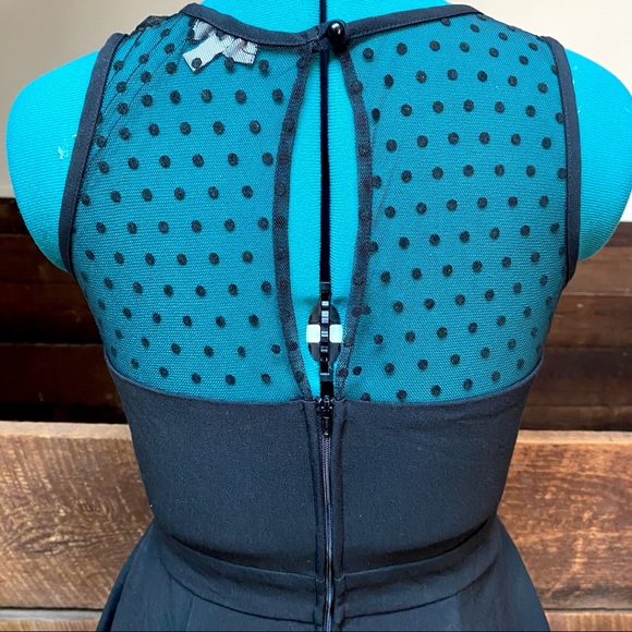 Vintage Y2K Delias Semi Formal Skater Dress w/ Polka Dot Mesh & Goth Vibes - Picture 9 of 10